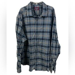UNTUCKit Men's Sonoraan WF‎ Blue Flannel Button Down Shirt- Size XXL